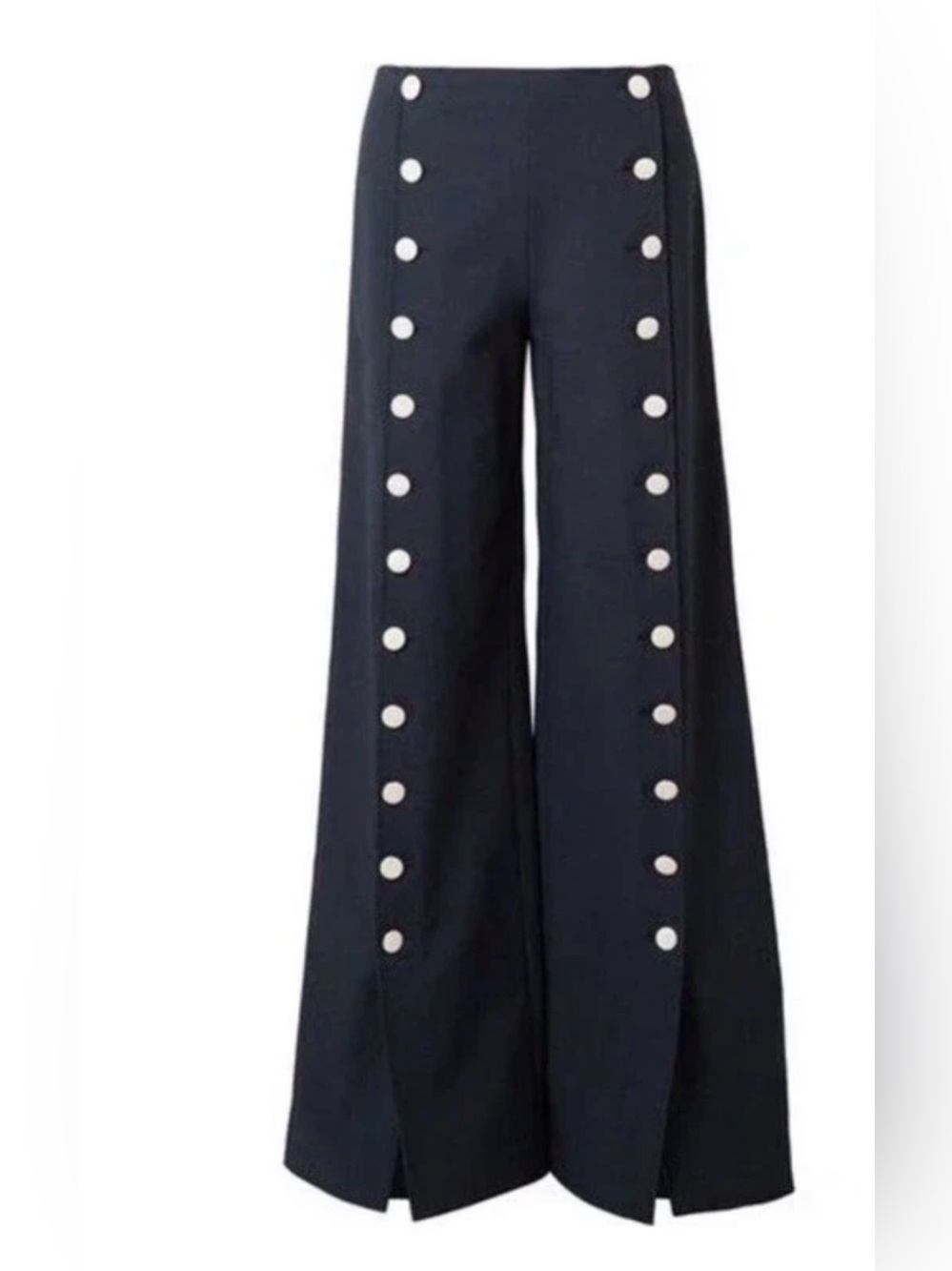 Tory Burch Navy Wide-Leg Button-Front Pants